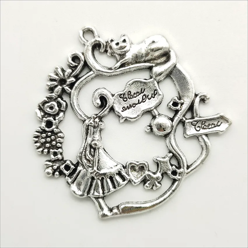 30 Alice In Wonderland Tibetan Silver Argento Nomination Charms For Jewelry  Making Earrings, Necklaces, Bracelets, Key Chains 41*40mm From Diy365,  $8.76